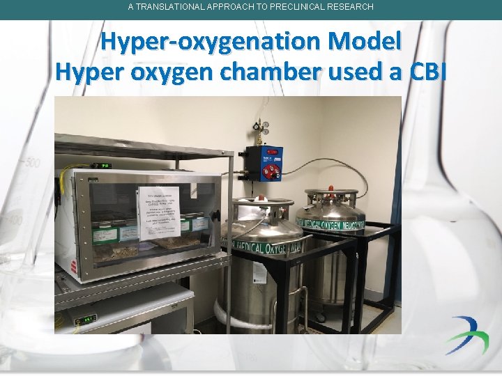 A TRANSLATIONAL APPROACH TO PRECLINICAL RESEARCH Hyper-oxygenation Model Hyper oxygen chamber used a CBI