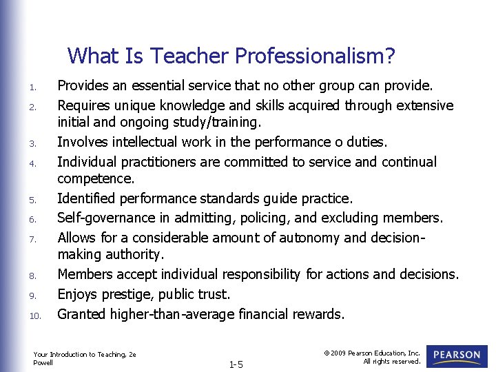 What Is Teacher Professionalism? 1. 2. 3. 4. 5. 6. 7. 8. 9. 10.