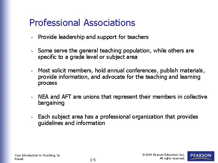 Professional Associations • • • Provide leadership and support for teachers Some serve the