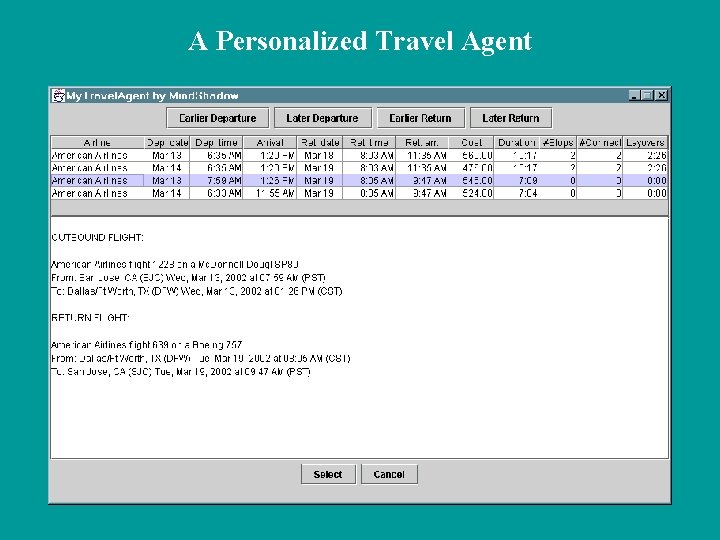 A Personalized Travel Agent 