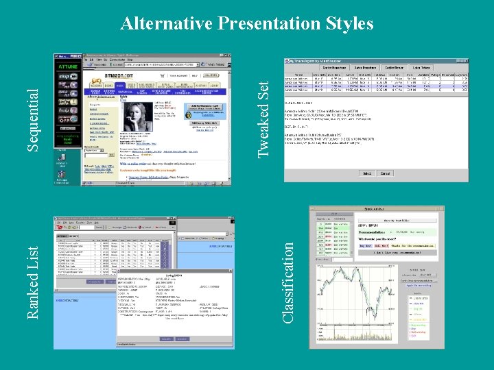 Classification Ranked List Tweaked Set Sequential Alternative Presentation Styles 