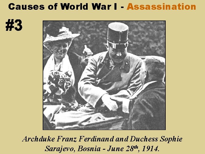 Causes of World War I - Assassination Archduke Franz Ferdinand Duchess Sophie Sarajevo, Bosnia