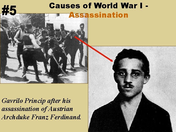 Causes of World War I Assassination Gavrilo Princip after his assassination of Austrian Archduke