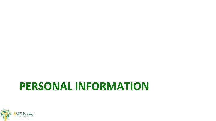PERSONAL INFORMATION PERSONAL INFORMATION