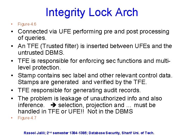 Integrity Lock Arch • Figure 4. 6 • Connected via UFE performing pre and