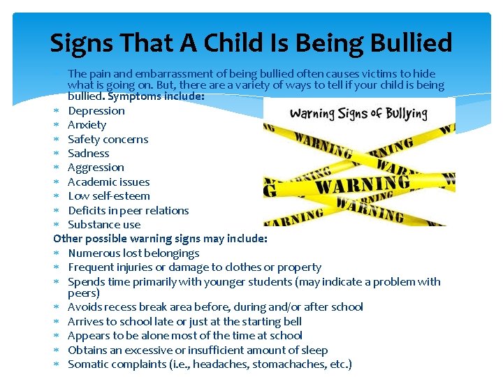 Signs That A Child Is Being Bullied The pain and embarrassment of being bullied