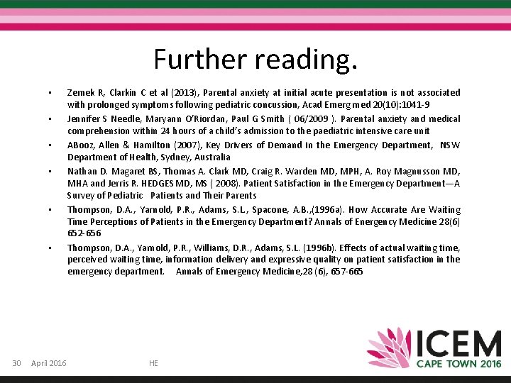 Further reading. • • • 30 April 2016 Zemek R, Clarkin C et al Further reading. • • • 30 April 2016 Zemek R, Clarkin C et al