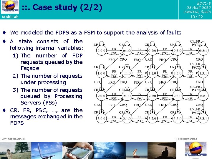 EDCC-8 28 April 2010 Valencia, Spain : : . Case study (2/2) 10 /