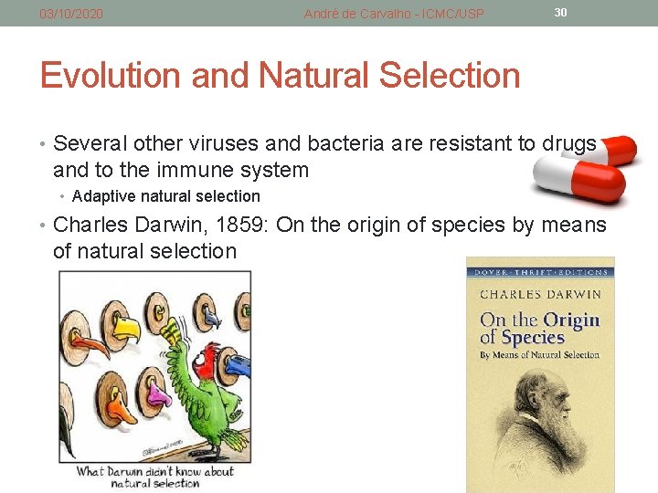 03/10/2020 André de Carvalho - ICMC/USP 30 Evolution and Natural Selection • Several other 03/10/2020 André de Carvalho - ICMC/USP 30 Evolution and Natural Selection • Several other