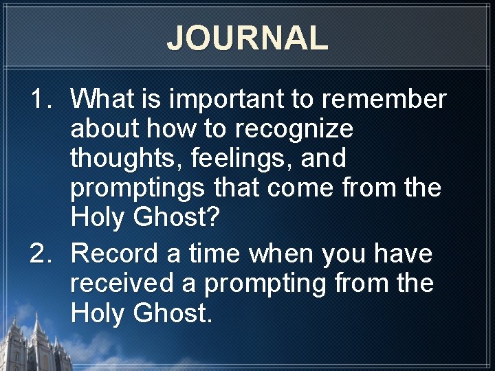 JOURNAL 1. What is important to remember about how to recognize thoughts, feelings, and JOURNAL 1. What is important to remember about how to recognize thoughts, feelings, and