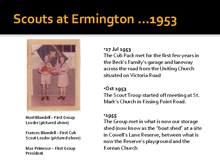 Scouts at Ermington. . . 1953 • 27 Jul 1953 The Cub Pack met