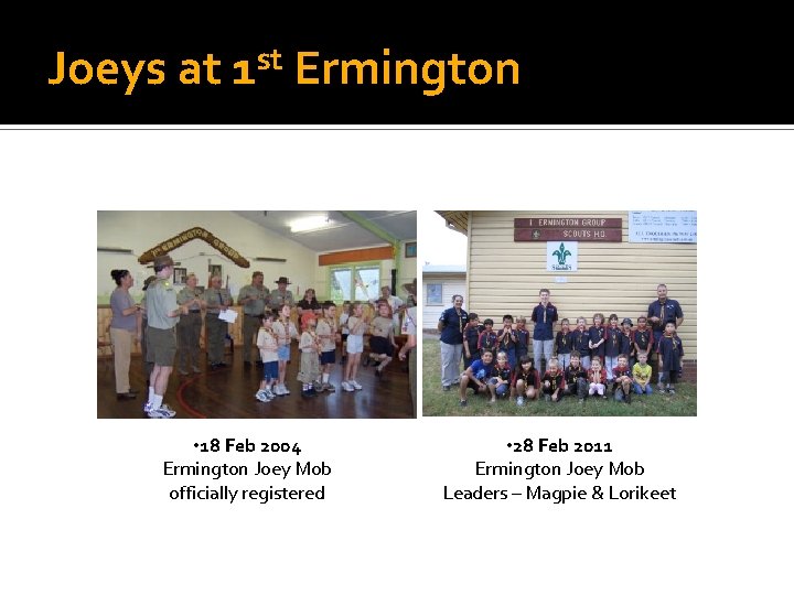 Joeys at st 1 Ermington • 18 Feb 2004 Ermington Joey Mob officially registered