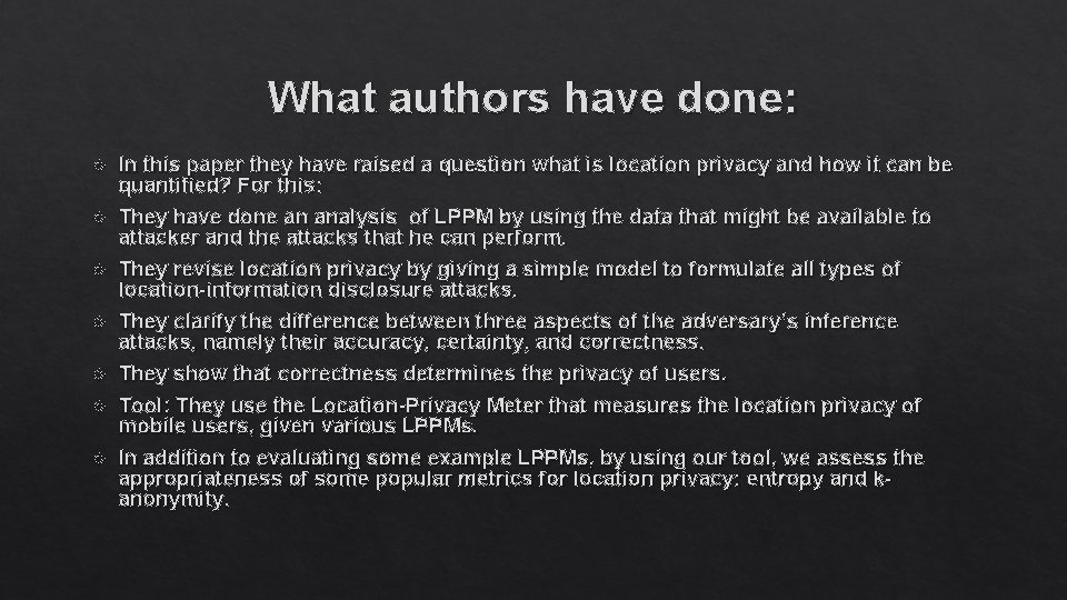 What authors have done: In this paper they have raised a question what is What authors have done: In this paper they have raised a question what is