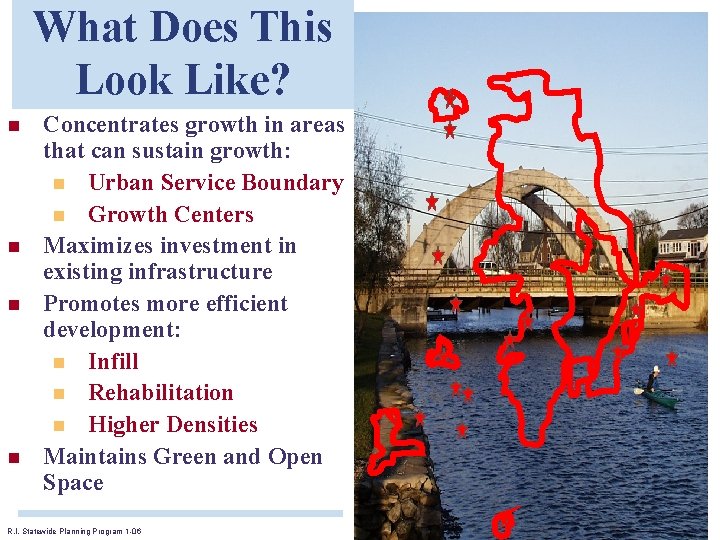 What Does This Look Like? n n Concentrates growth in areas that can sustain