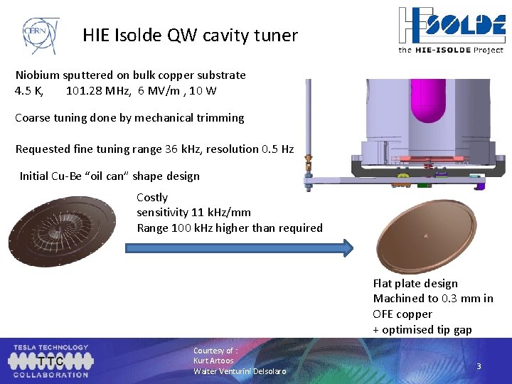 HIE Isolde QW cavity tuner Niobium sputtered on bulk copper substrate 4. 5 K,