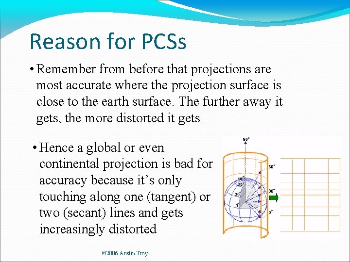 Reason for PCSs • Remember from before that projections are most accurate where the