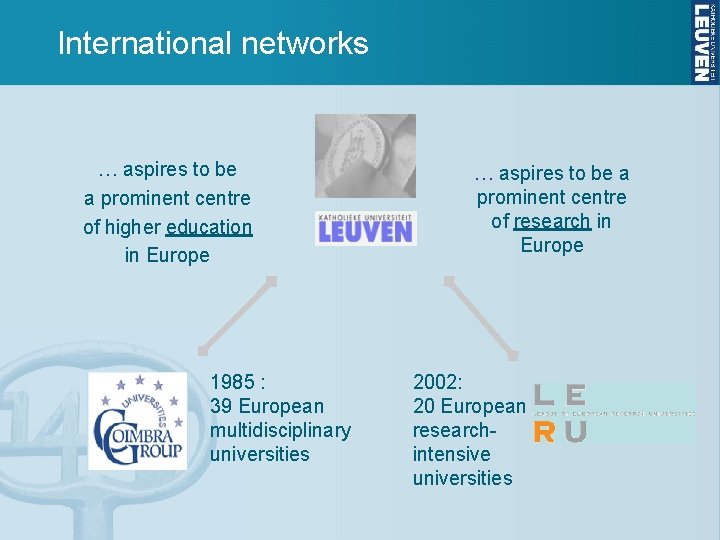 International networks … aspires to be a prominent centre of higher education in Europe