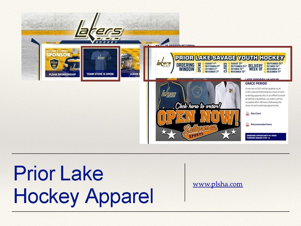 Prior Lake Hockey Apparel www. plsha. com 