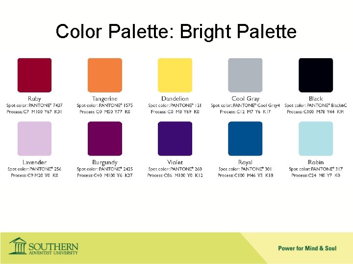 Color Palette: Bright Palette 