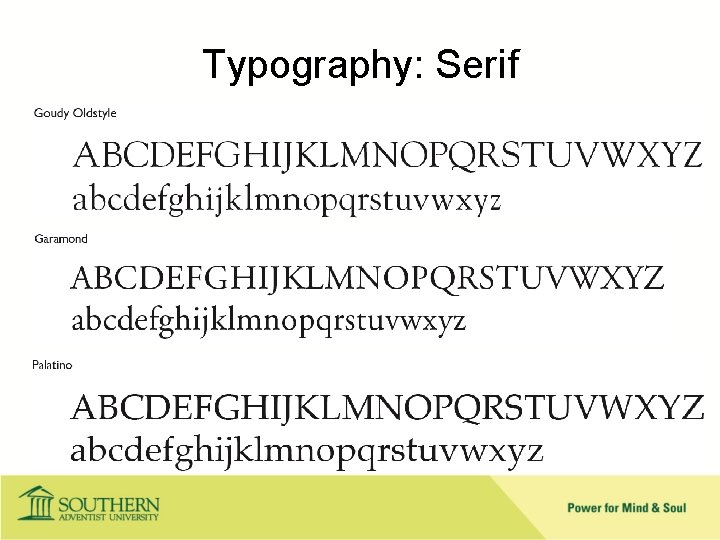 Typography: Serif 