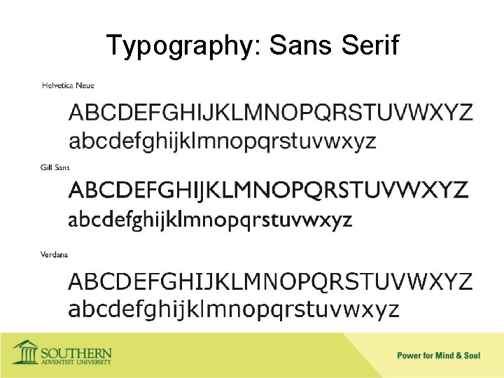 Typography: Sans Serif 