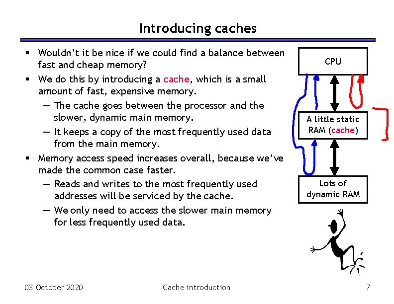 Introducing caches § Wouldn’t it be nice if we could find a balance between