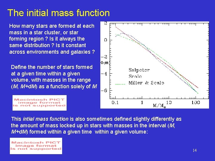 The initial mass function How many stars are formed at each mass in a
