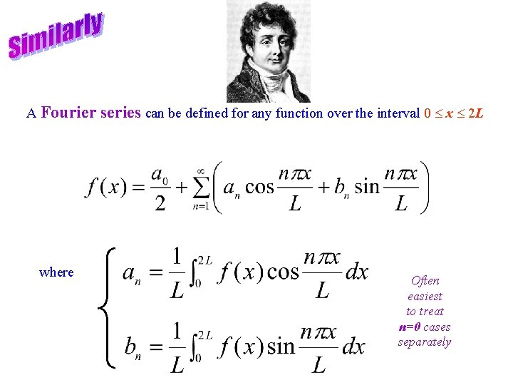 A Fourier where series can be defined for any function over the interval 0 A Fourier where series can be defined for any function over the interval 0