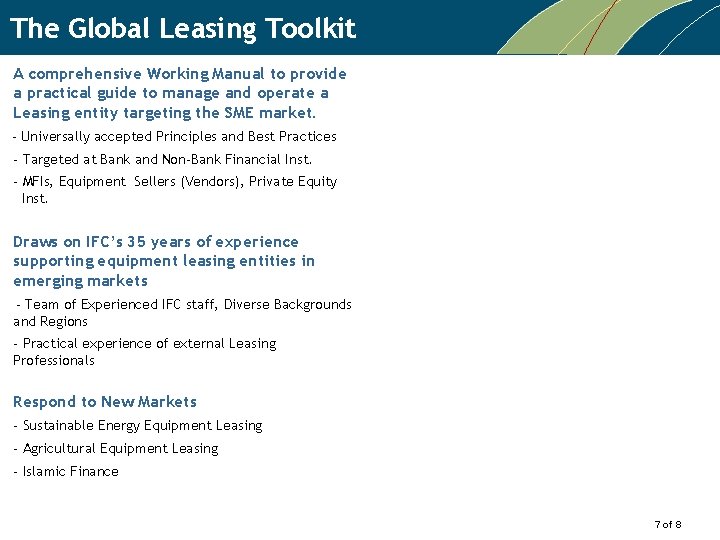 The Global Leasing Toolkit A comprehensive Working Manual to provide a practical guide to