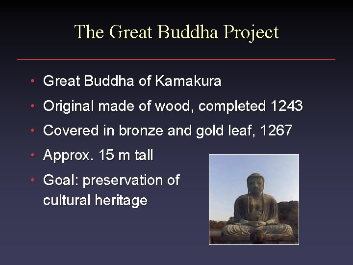 The Great Buddha Project • Great Buddha of Kamakura • Original made of wood,
