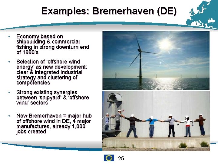 Examples: Bremerhaven (DE) • Economy based on shipbuilding & commercial fishing in strong downturn