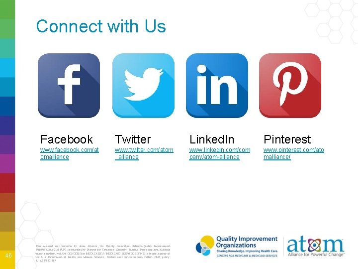 Connect with Us Reminders 46 Facebook Twitter Linked. In Pinterest www. facebook. com/at omalliance