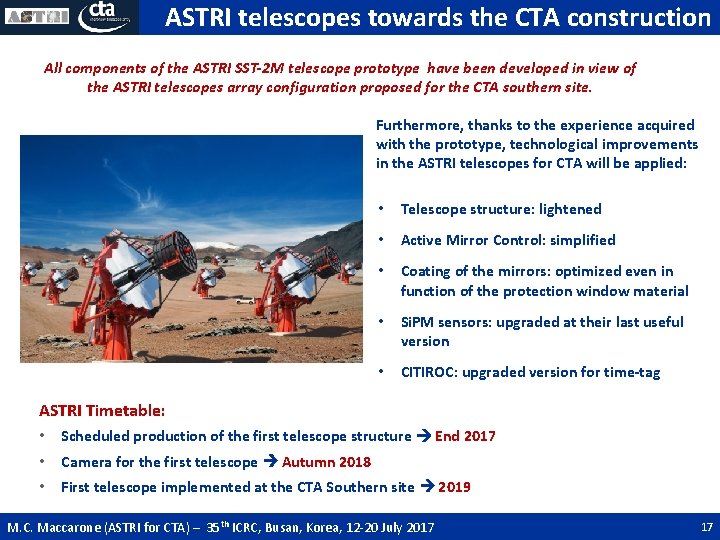 ASTRI telescopes towards the CTA construction All components of the ASTRI SST-2 M telescope ASTRI telescopes towards the CTA construction All components of the ASTRI SST-2 M telescope