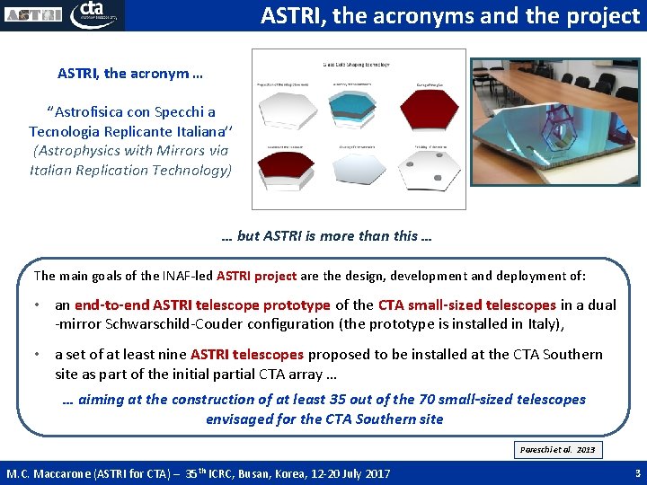 ASTRI, the acronyms and the project ASTRI, the acronym … ‘’Astrofisica con Specchi a ASTRI, the acronyms and the project ASTRI, the acronym … ‘’Astrofisica con Specchi a