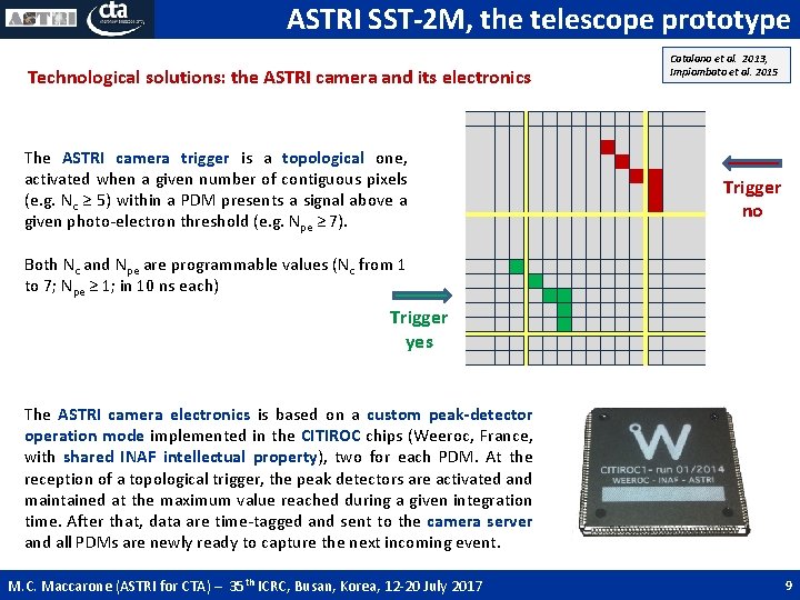 ASTRI SST-2 M, the telescope prototype Technological solutions: the ASTRI camera and its electronics ASTRI SST-2 M, the telescope prototype Technological solutions: the ASTRI camera and its electronics