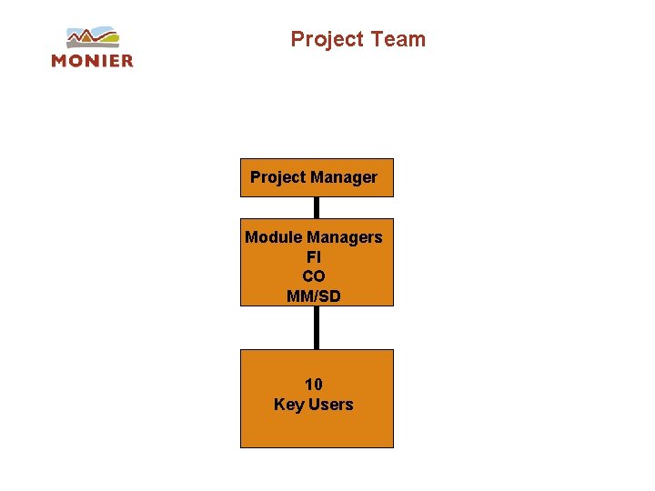 Project Team Project Manager Module Managers FI CO MM/SD 10 Key Users Project Team Project Manager Module Managers FI CO MM/SD 10 Key Users