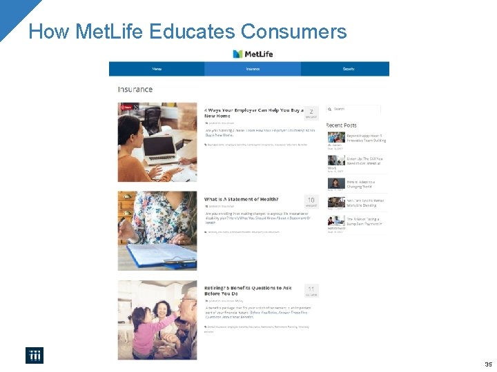 How Met. Life Educates Consumers 35 