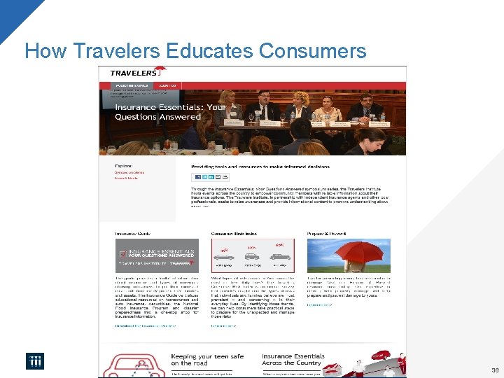 How Travelers Educates Consumers 36 
