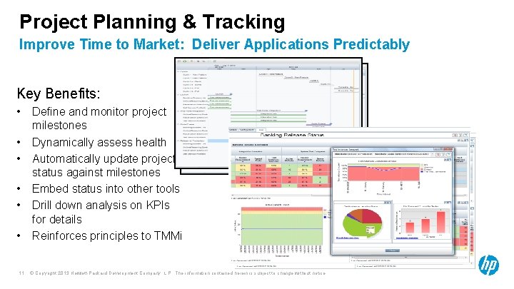 Project Planning & Tracking Improve Time to Market: Deliver Applications Predictably Key Benefits: •