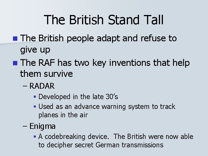 The British Stand Tall n The British people adapt and refuse to give up The British Stand Tall n The British people adapt and refuse to give up