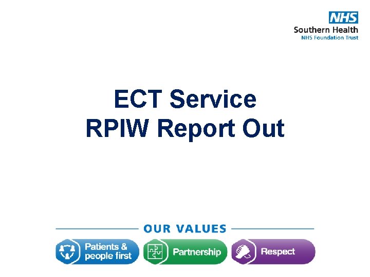 ECT Service RPIW Report Out 