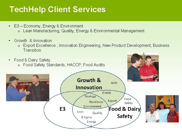 Tech. Help Client Services • E 3 – Economy, Energy & Environment o Lean