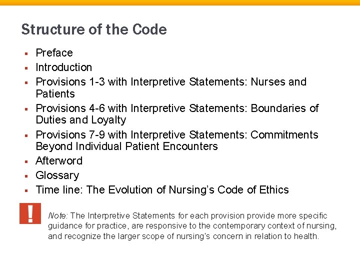 Structure of the Code § § § § Preface Introduction Provisions 1 -3 with