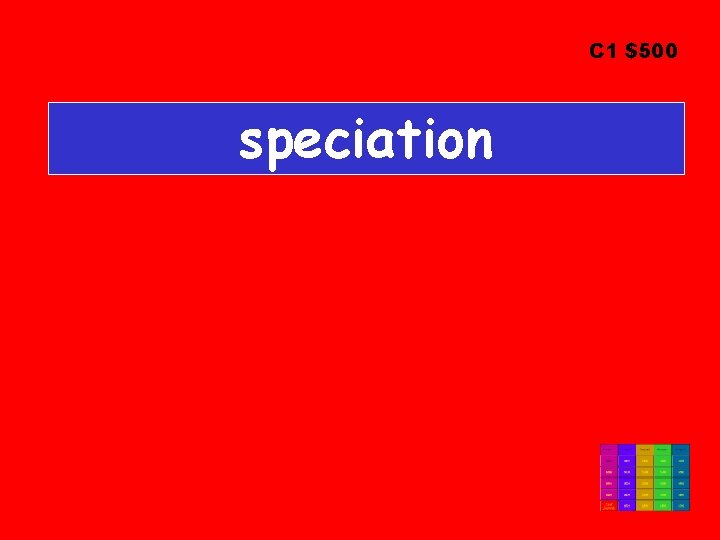 C 1 $500 speciation 