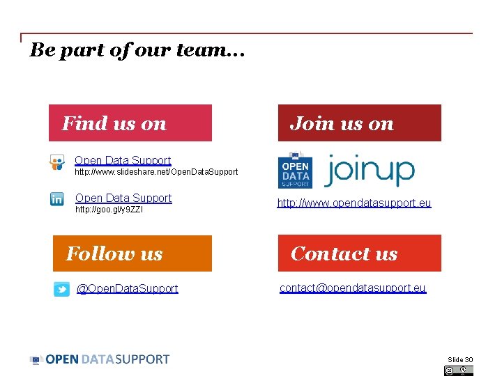 Be part of our team. . . Find us on Join us on Open