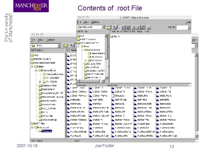 Contents of. root File 2007 -10 -18 Joe Foster 13 