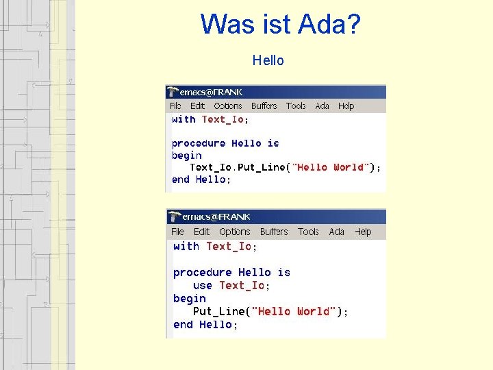 Was ist Ada? Hello 