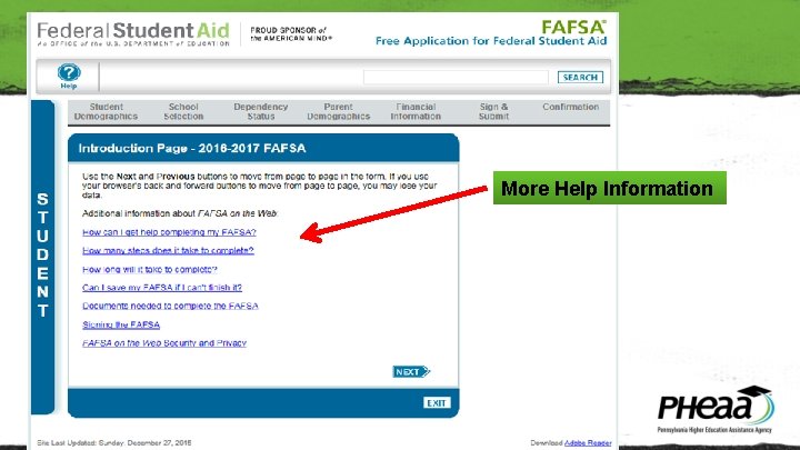 More Help Information 
