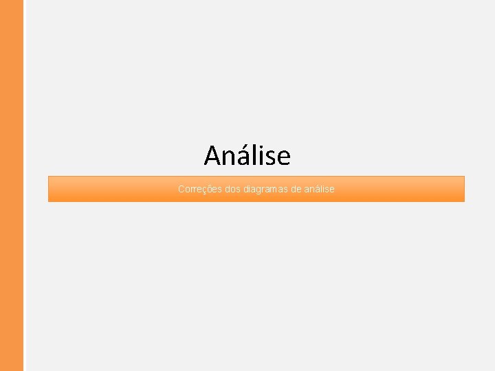 Análise Correções dos diagramas de análise 