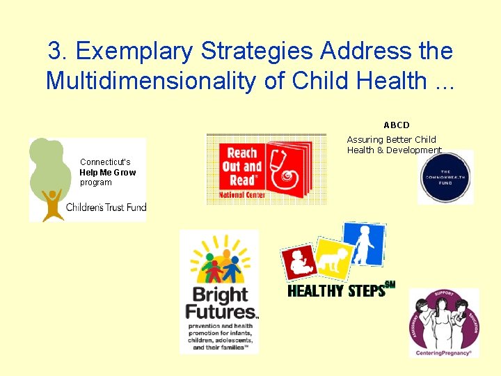 3. Exemplary Strategies Address the Multidimensionality of Child Health. . . ABCD Assuring Better